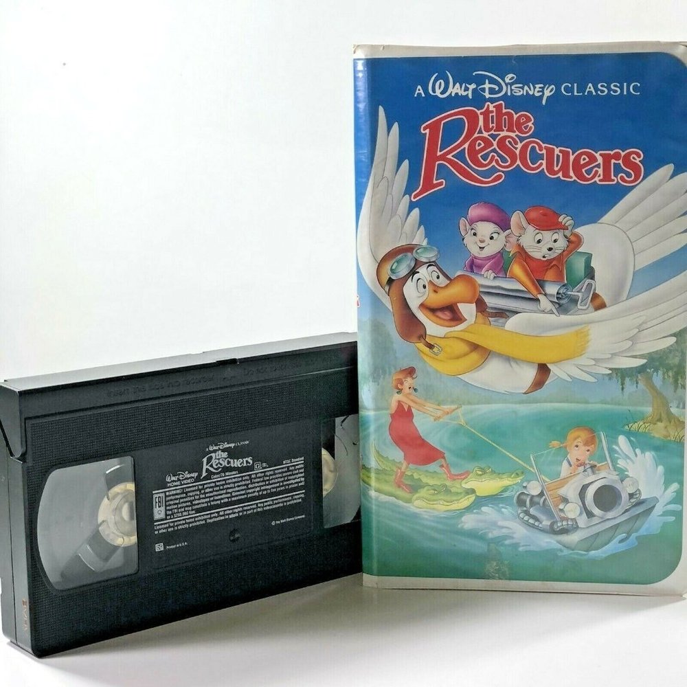 THE RESCUERS VHS Disney Movie 1991 in CLAMSHELL